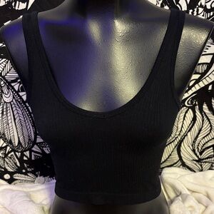Urban Outfitters Black Ribbed Crop Top